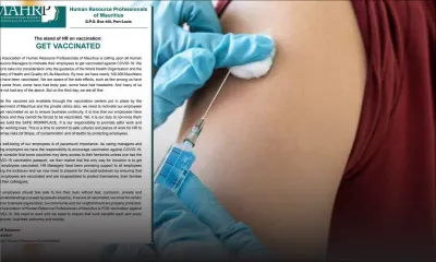 L'appel de l'Association of Human Resource Professionals of Mauritius : «Faites-vous vacciner !»