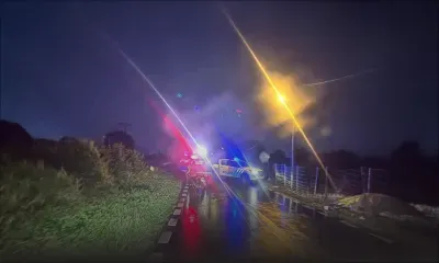 Accident à La Marie : un camion renversé sur la route en direction de Curepipe