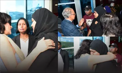 Navin Ramgoolam et son épouse aux côtés de Fateemah avant son transfert en Inde