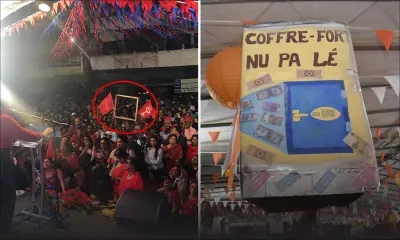 Après une imposte, un coffre-fort s'invite à un rassemblement politique