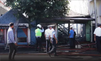 Port-Louis : un magasin en proie aux flammes