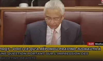 PMQT : voici ce qu’a répondu Pravind Jugnauth à une question portant sur l’impression des bulletins de vote