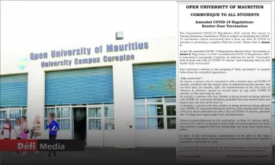 Booster dose / PCR négatif : grogne parmi les étudiants de l’Open University