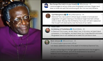 Hommages après le décès du Sud-Africain Desmond Tutu