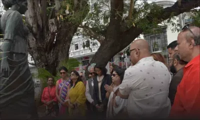 Dépôt de gerbes pour commémorer le 79e anniversaire de la mort d'Anjalay Coopen