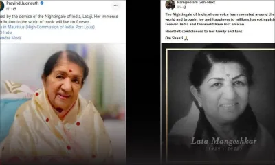 Jugnauth et Ramgoolam rendent hommage à Lata Mangeshkar