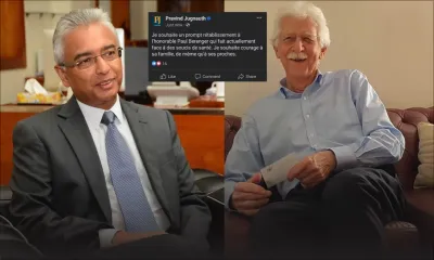 Pravind Jugnauth souhaite un prompt rétablissement à Paul Bérenger