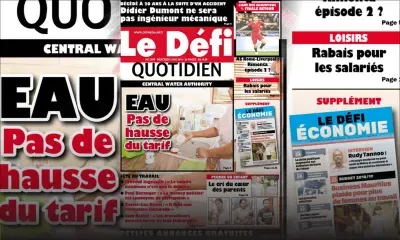 VOICI LA UNE DU DEFI QUOTIDIEN DE CE MERCREDI 02 MAI