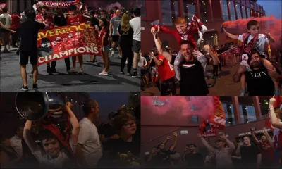Angleterre: des centaines de supporters de Liverpool fêtent le titre à Anfield