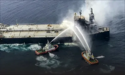 L'incendie sur un pétrolier dans l'océan Indien a été maîtrisé