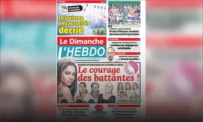 Voici la Une de Le Dimanche / L'Hebdo