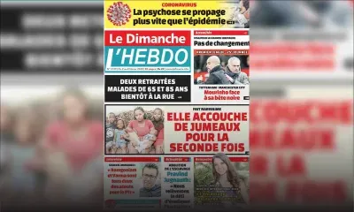 Voici la Une de Le Dimanche / L'Hebdo