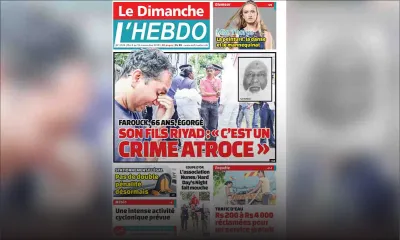 Voici la Une de Le Dimanche / L'Hebdo