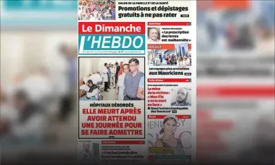 Voici la Une de Le Dimanche / L'Hebdo