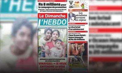 Voici la Une de Le Dimanche / L'Hebdo