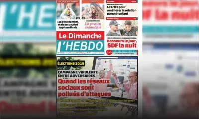 Voici la Une de Le Dimanche / L'Hebdo