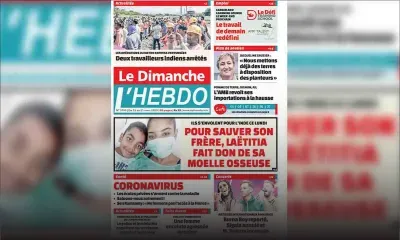 Voici la Une de Le Dimanche / L'Hebdo