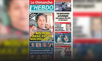 Voici la Une de Le Dimanche / L'Hebdo