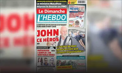 Voici la Une de Le Dimanche / L'Hebdo