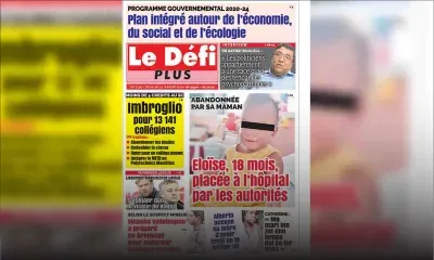 Voici la Une du Défi Plus de ce samedi 18 janvier 2020