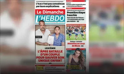 Voici la Une de Le Dimanche / L'Hebdo