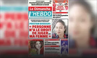 Voici la Une de Le Dimanche / L'Hebdo