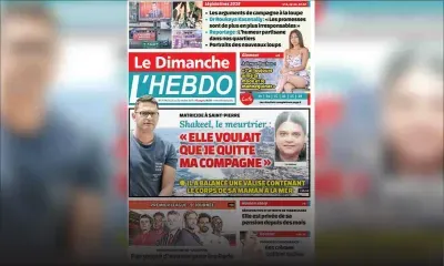 Voici la Une de Le Dimanche / L'Hebdo