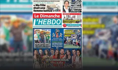 Voici la Une de Le Dimanche / L'Hebdo