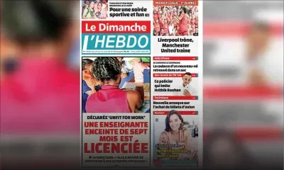 Voici la Une de Le Dimanche / L'Hebdo