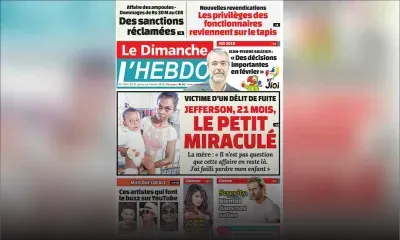 Voici la Une de Le Dimanche / L'Hebdo