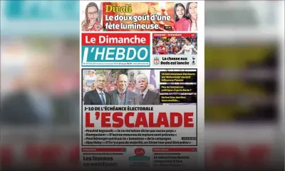 Voici la Une de Le Dimanche / L'Hebdo