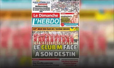 Voici la Une de Le Dimanche / L'Hebdo