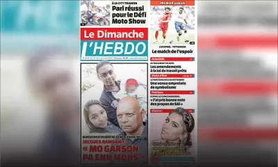 Voici la Une de Le Dimanche / L'Hebdo