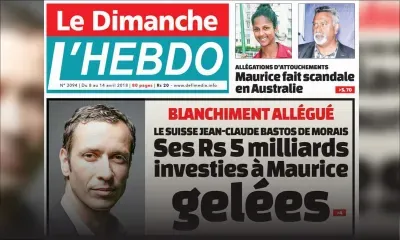 Voici la Une de Le Dimanche / L'Hebdo