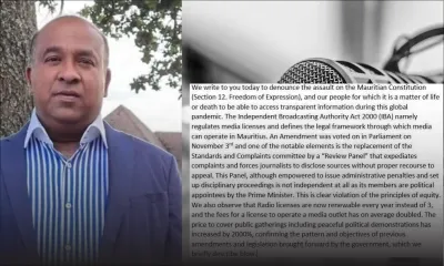 IBA Act : Mauritius Global Diaspora écrit à 30 organisations internationales pour dénoncer les amendements 