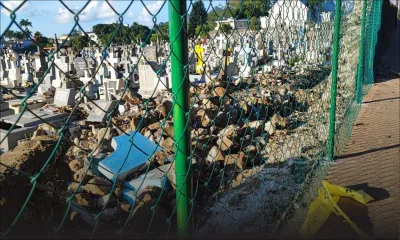 Effondré lors des inondations : le pan de mur du cimetière St-Jean sera reconstruit en béton armé