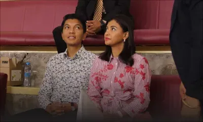 JIOI - Volley-ball : le président malgache, Andry Rajoelina et son épouse, présents dans les tribunes