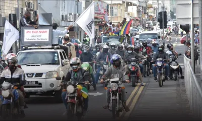 Manifestation contre les brutalités policières, la redevance télé et le port du masque