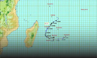 Belal devrait passer à 70 km au sud de Maurice demain matin, l'alerte 3 maintenue