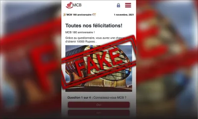 MCB : un faux sondage pour remporter Rs 10 000 dénoncé