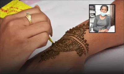 Application du mehendi : Ashna Sandhaya aide ses voisines