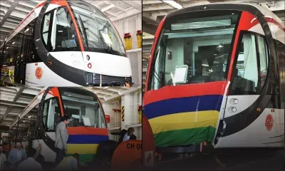 Cérémonie pour accueillir le premier train du Metro Express arrivé ce jeudi matin