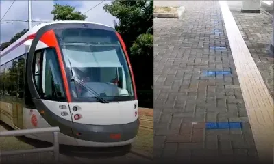 Metro Express : marquages au sol pour le respect de la distanciation sociale