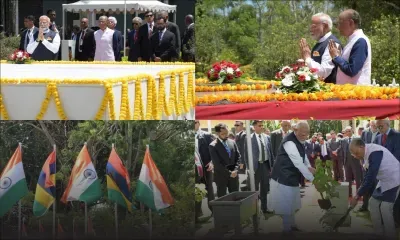 Visite de Narendra Modi à Maurice : dépôt de gerbes en hommage à SSR et SAJ 