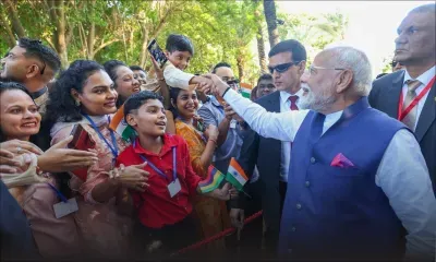 Visite officielle : Modi à son arrivée à l’hôtel The Oberoi