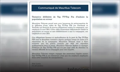 Vidéo intitulée «Sherrygate» : Mauritius Telecom parle d’une vidéo «hautement diffamatoire»