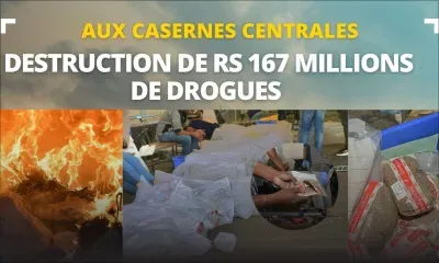 Destruction de Rs 167 millions de drogues aux Casernes centrales ce lundi 