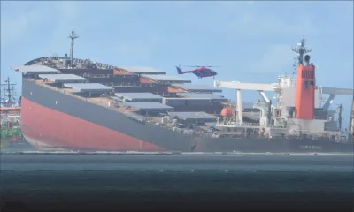Pas de fuite d’huile après la cassure du MV Wakashio selon le CP Khemraj Servansing