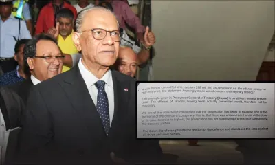 Affaire Roches-Noires : «The prosecution has failed to establish one of the elements of the offence of conspiracy...», conclut la Cour