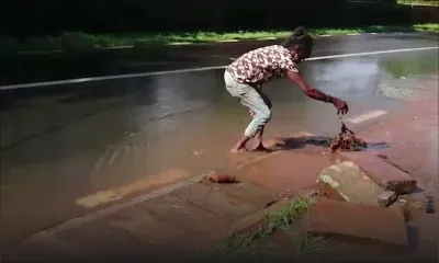 Intempéries : un homme réagit face à l’accumulation d’eau à Baie-Du-Tombeau